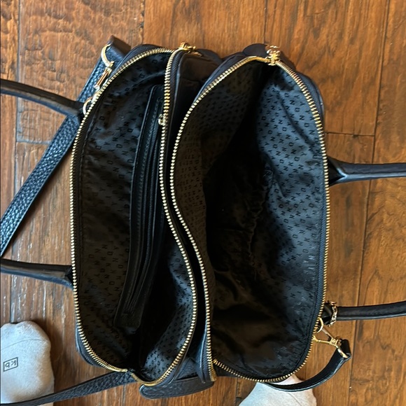 Dkny Navy Leather Structured Handbag - Picture 3 of 4